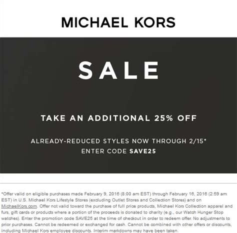 michael kors extra discount code.